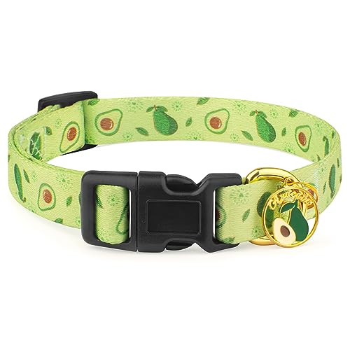 Handgefertigtes Hundehalsband für kleine, mittelgroße und große Hunde, grüne Avocado mit Anhänger, Herbst- und Wintermode, Hundehalsbänder (Größe M) von Liugjiau
