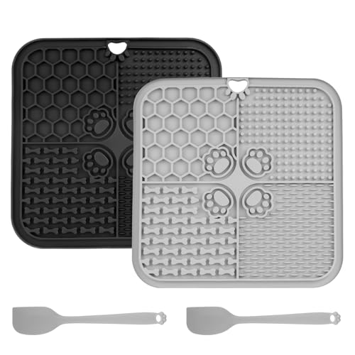 2 STK Schleckmatte Katze, 20x20 cm Leckmatte Hund Schleckmatte Hund mit Saugnäpfen, Futtermatte für Butter, Joghurt Hundespielzeug, zur Langsames Essen, mit Spatel 2 STK Schleckmatte Katze, 20x20 cm Leckmatte Hund Schleckmatte Hund mit Saugnäpfen, Futtermatte für Butter, Joghurt Hundespielzeug, zur Langsames Essen, mit Spatel von Liuliushun
