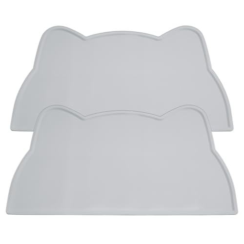 Silikon-Futtermatten für Hunde und Katzen, rutschfest, für Futternäpfe, Wasserfütterungsmatten für Hunde und Katzen, rutschfest, wasserdicht, Grau, 45,7 x 25,4 cm von Liuliushun