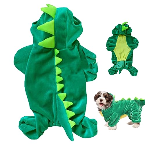 Liummrcy Halloween Deko,Hunde Halloween Kostüme, Hund Dinosaurier Kostüm Größe S Halloween Hunde Kostüm Jacke Mantel warmes Velvet Winter Haustier Kleidung Hoodie Casual Cosplay Requisiten von Liummrcy