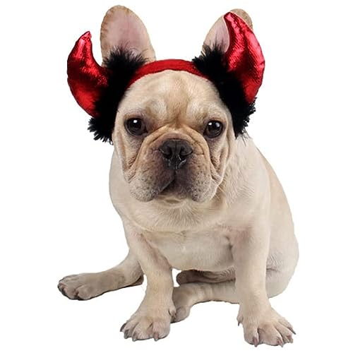 Liummrcy Halloween Haustierkostüm Hund Teufel Horn Stirnband Katze Kleid Accessoires für Katze und kleine Hund, einstellbare, rot, Haustierkostüme Liummrcy Halloween Haustierkostüm Hund Teufel Horn Stirnband Katze Kleid Accessoires für Katze und kleine Hund, einstellbare, rot, Haustierkostüme von Liummrcy