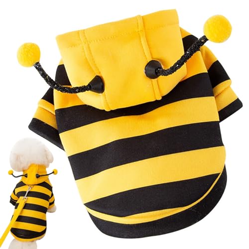 Liummrcy Hundebienkostüm süß ＆ Lustige Bienenhunde Kostüm l Weiches Hund Hoodie Winter Outfit Halten Sie Haustiere warm für kleine Hunde Cosplay, Weihnachten, Halloween, Haustierkostüme von Liummrcy