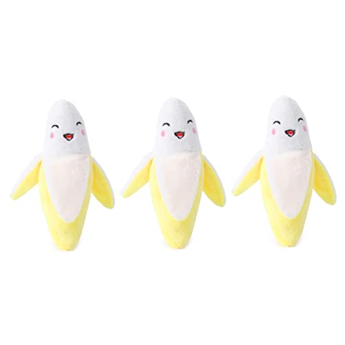 Liummrcy Hundespielzeug für kleine Hunde Haustier Welpe Plüschkäsekauen Quietscher Quietschbananen Interaktives Hund Spielzeug Set von 3, Haustier Quietschspielzeug von Liummrcy