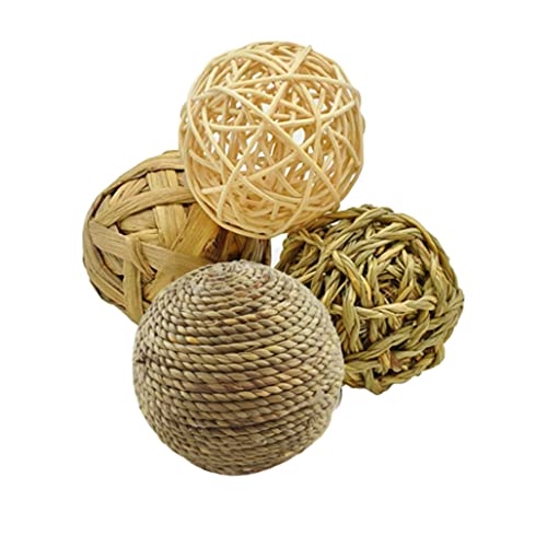 Liummrcy Kleine Tiere Spielzeug, Haustiere Spielen Grasball Rattan kauen Spielzeug Kaninchen -Strohball Spaß beim Kinderspielzeug für Kaninchen Meerschweinchen Rennmäuse 4pcs Liummrcy Kleine Tiere Spielzeug, Haustiere Spielen Grasball Rattan kauen Spielzeug Kaninchen -Strohball Spaß beim Kinderspielzeug für Kaninchen Meerschweinchen Rennmäuse 4pcs von Liummrcy
