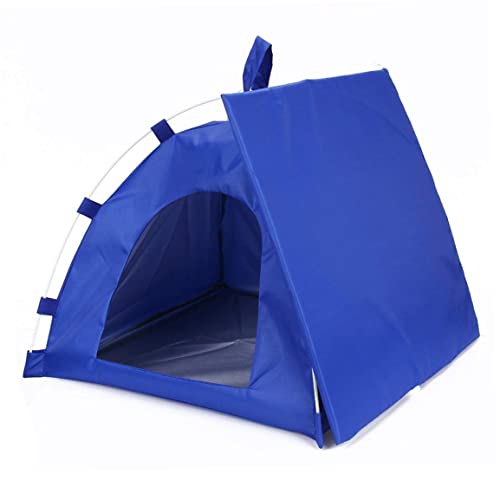 Tragbares Klapphund Zelt Katzenhausbett, Outdoor Hundekatze Sonnenschutzhaus Mini Kitty Katze Hundezelt, Reise Camping Haustierkäfig im Auto Blaues Klappzelz, Mini -Katzenhundzelt, von Liummrcy