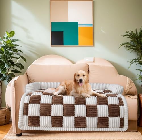 LiveGo Haustier-Couch-Überzüge für Sofa, Hundesofa-Bettenmatte, waschbare Plüsch-Couch-Abdeckung für Hund, Möbelschutz-Hundesofa-Matte für Hunde und Katzen, Flauschiges Hundecouch-Bett von LiveGo