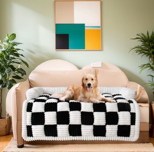 LiveGo Haustier-Couch-Überzüge für Sofa, Hundesofa-Bettenmatte, waschbare Plüsch-Couch-Abdeckung für Hund, Möbelschutz-Hundesofa-Matte für Hunde und Katzen, Flauschiges Hundecouch-Bett von LiveGo