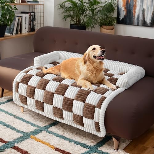 LiveGo Haustier-Couch-Überzüge für Sofa, Hundesofa-Bettenmatte, waschbare Plüsch-Couch-Abdeckung für Hund, Möbelschutz-Hundesofa-Matte für Hunde und Katzen, Flauschiges Hundecouch-Bett von LiveGo