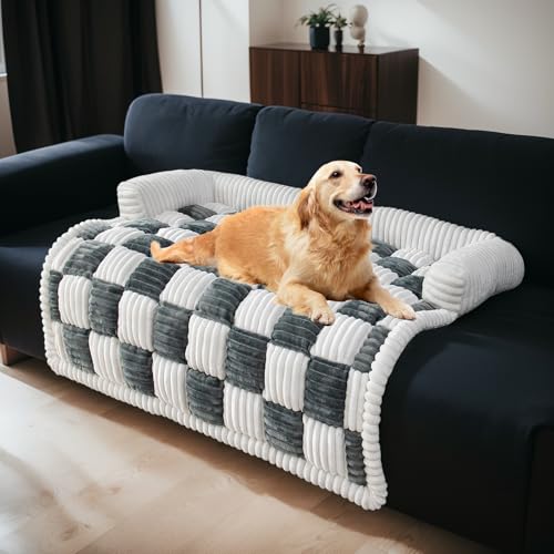 LiveGo Haustier-Couch-Überzüge für Sofa, Hundesofa-Bettenmatte, waschbare Plüsch-Couch-Abdeckung für Hund, Möbelschutz-Hundesofa-Matte für Hunde und Katzen, Flauschiges Hundecouch-Bett von LiveGo