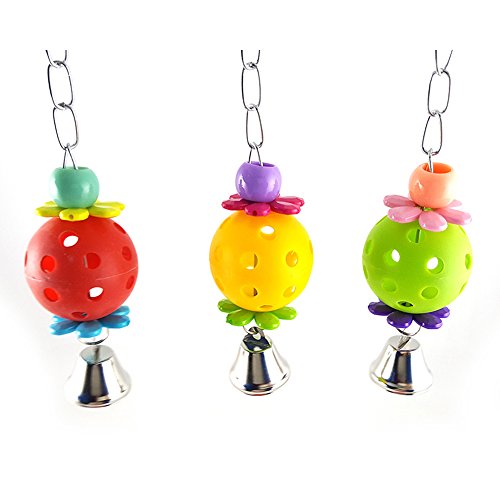 Colorful Pet Bird Bites Spielzeug Parrot Kauen Ball Käfig Aufhängen Nymphensittiche Birds Bell zufällige Farbe Colorful Pet Bird Bites Spielzeug Parrot Kauen Ball Käfig Aufhängen Nymphensittiche Birds Bell zufällige Farbe von Livecity