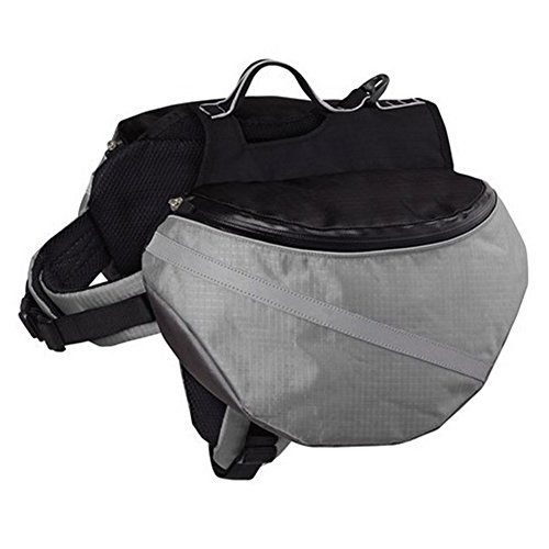 Livecity Saddle Bag-Hunde-Rucksack für Haustiere, für Wandern, Camping, verstellbar, mit Taschen, für mittelgroße und große Hunde von Livecity