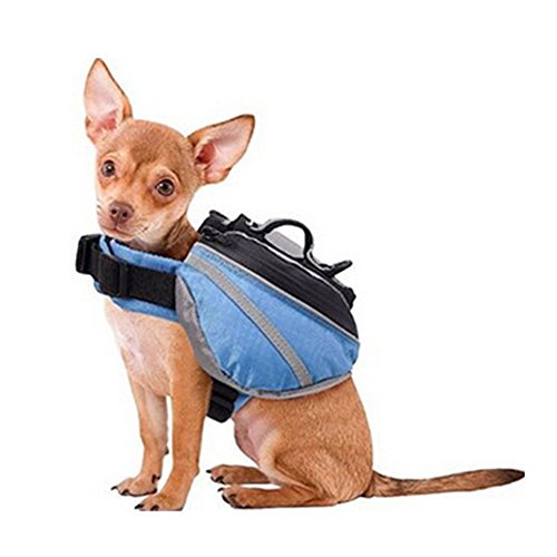 Livecity Saddle Bag-Hunde-Rucksack für Haustiere, für Wandern, Camping, verstellbar, mit Taschen, für mittelgroße und große Hunde von Livecity