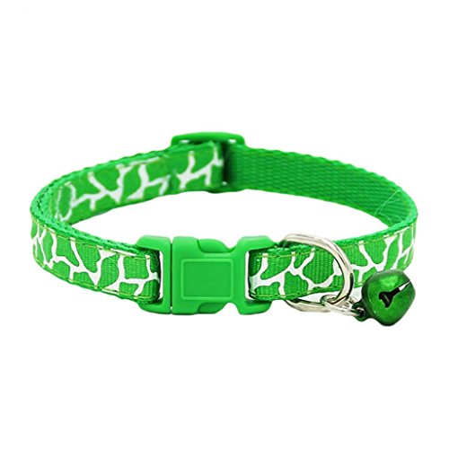 Livecity Verstellbares Halsband mit Glöckchen für kleine Hunde, Welpen, Kätzchen, Katzen, Grasgrün von Livecity