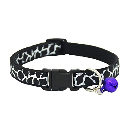 Livecity Verstellbares Halsband mit Glöckchen für kleine Hunde, Welpen, Kätzchen, Katzen, Schwarz von Livecity