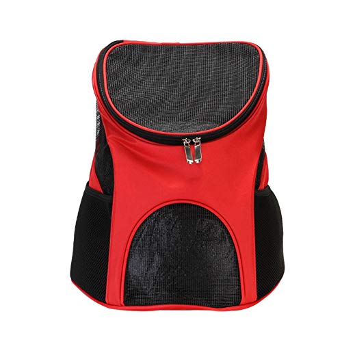 Livecity Haustierrucksack - Tragbarer, weich gepolsterter Haustierrucksack Hundekatze Atmungsaktive Netz Reisetasche rot von Livecitys