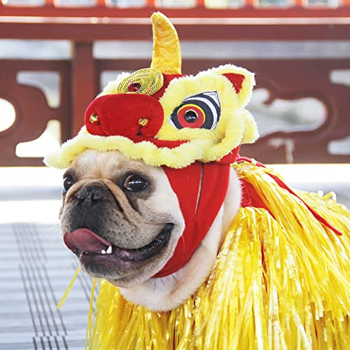 Livecitys Haustier Hund Weihnachts Kleidung Kostüm Tanzender Löwe Cosplay Kleidung im chinesischen Stil, Neujahr, Haustier-Hunde kostüm, Xmas Party Cosplay Kostüme L. von Livecitys