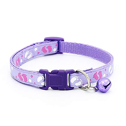 Livecitys Nettes Katzenhalsband Niedliche Mode Pfoten Muster Haustier Welpen Halsbänder Mit Glocke Für Kleine Katze Hunde Halskette Lila Livecitys Nettes Katzenhalsband Niedliche Mode Pfoten Muster Haustier Welpen Halsbänder Mit Glocke Für Kleine Katze Hunde Halskette Lila von Livecitys