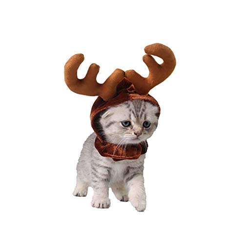 Livecitys Weihnachtsmütze für Hunde und Katzen, mit Hirschgeweih, für Festivals, Weihnachten, Party, Urlaub, Kopfbedeckung, Foto-Requisite von Livecitys