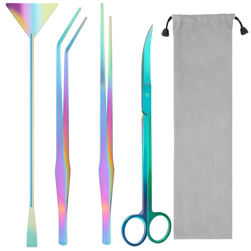 Liveek Aquarium-Aquascape-Werkzeug-Set, 4-in-1, rostfreie Wasserpflanze, Aquascaping-Werkzeug, Edelstahl, schwarze Pinzette, Schere, Spatel für Aquarium, saubere Aquarien, Aquascape Zubehör-Set Liveek Aquarium-Aquascape-Werkzeug-Set, 4-in-1, rostfreie Wasserpflanze, Aquascaping-Werkzeug, Edelstahl, schwarze Pinzette, Schere, Spatel für Aquarium, saubere Aquarien, Aquascape Zubehör-Set von Liveek