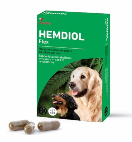 Vitaminergänzungsmittel für Hunde – natürliches entzündungshemmendes Mittel mit Omega3 – pflegt auch Gelenke und Knorpel – für ältere Hunde – mit Hanfmehl – 30 cpr Vitaminergänzungsmittel für Hunde – natürliches entzündungshemmendes Mittel mit Omega3 – pflegt auch Gelenke und Knorpel – für ältere Hunde – mit Hanfmehl – 30 cpr von Livisto