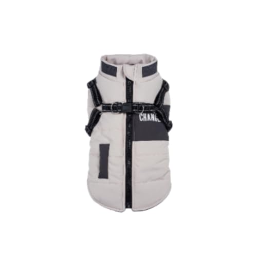 Hundejacke Winterweste Winddicht Wasserdicht Hundemantel Kaltwetter Verdicken Warme Mäntel, Outdoor Hunde Wintermantel Hundeweste， Skianzug für Mittelgroße und Große Hunde（Beige-L） von Livoravoli