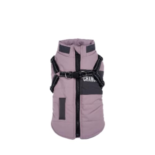 Hundejacke Winterweste Winddicht Wasserdicht Hundemantel Kaltwetter Verdicken Warme Mäntel, Outdoor Hunde Wintermantel Hundeweste， Skianzug für Mittelgroße und Große Hunde（Lila-L） von Livoravoli
