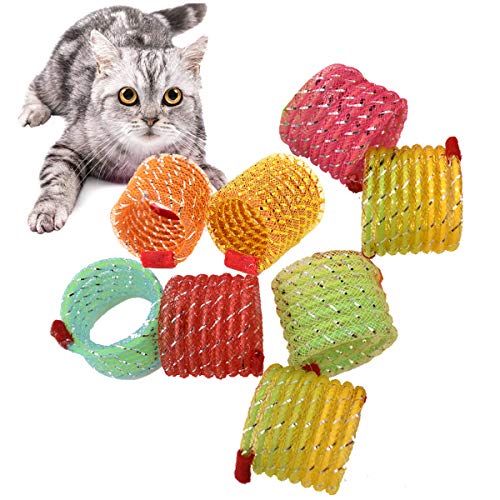 Liwein Bunte Spirale Katzen Spielzeug Klein Kunststoff Spiralfedern Mehrfarbig Katze Interaktive Spielzeug für Katze Kätzchen Haustiere Neuheit Geschenk (8 Stück) von Liwein