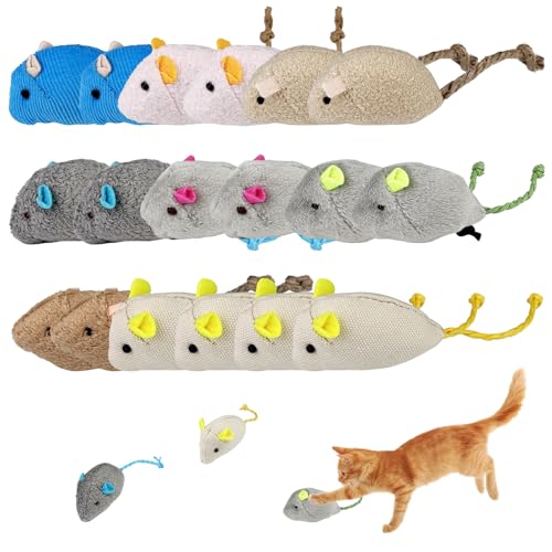 Lixiluxia 18 Stück Katzenminze Spielzeug, Katzenspielzeug Maus, Katzenspielzeug mit Katzenminze, Spielmaus für Katzen, Mäuse Plüsch Spielzeug, Katze Spielmaus für Katzen und Kätzchen(8 Farben) von Lixiluxia