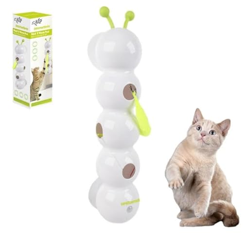 Lixstyea Interaktives Wurm Katzenspielzeug - Mit Saugnapf Elektrisch Selbstunterhaltungsspielzeug für Katzen, Katzenspielzeug Selbstbeschäftigung an der Wand, Katzen Zubehör für Drinnen von Lixstyea