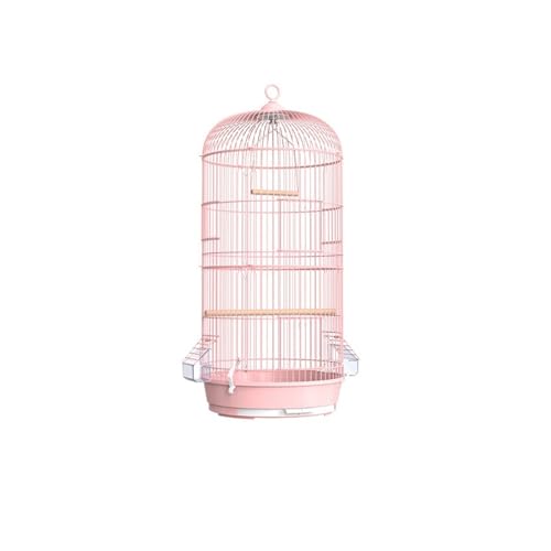 Bequem Doppelschichtiger Vogelkäfig aus Metall im europäischen Stil for Aufhängen von Papageien, Staren, ausziehbarem Chassis, leicht zu zerlegen Praktisch(Pink) von Lizhuzhuzs28