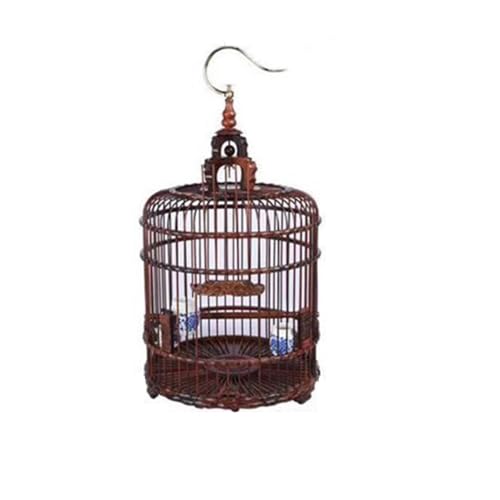 Bequem Mahagoni Vogelkäfig Handgefertigter runder großer Zuchtkäfig Dekorationen for den Heimgebrauch Out Portable Praktisch(Groß) von Lizhuzhuzs28
