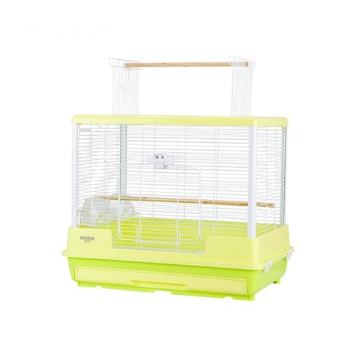 Bequem Oben zu öffnender Vogelkäfig aus Metall, herausziehbares Chassis, erhöhter horizontaler Draht-Papageienkäfig Praktisch(Green) von Lizhuzhuzs28
