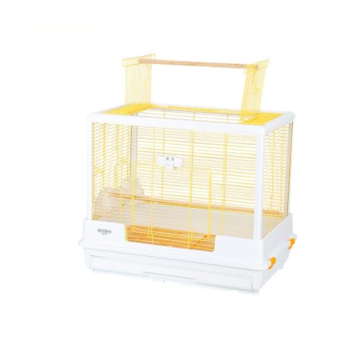 Bequem Oben zu öffnender Vogelkäfig aus Metall, herausziehbares Chassis, erhöhter horizontaler Draht-Papageienkäfig Praktisch(Orange) von Lizhuzhuzs28