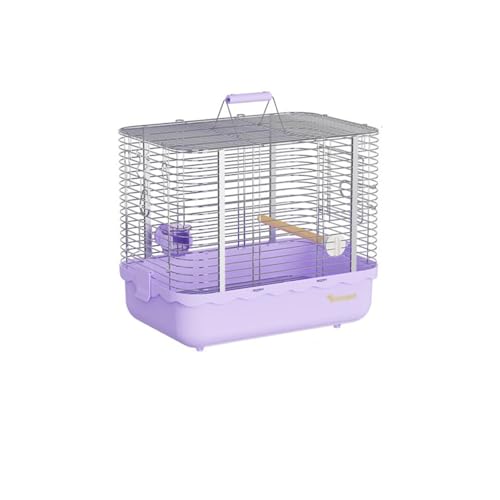 Bequem Papageien-Vogelkäfig, tragbar, for Ausgehen, Edelstahl, horizontales Drahtgeflecht, Hand-Vogelkäfig Praktisch(Purple) von Lizhuzhuzs28