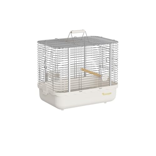 Bequem Papageien-Vogelkäfig, tragbar, for Ausgehen, Edelstahl, horizontales Drahtgeflecht, Hand-Vogelkäfig Praktisch(Weiß) von Lizhuzhuzs28