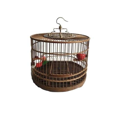 Bequem Runder Vogelkäfig aus Bambus mit Haken, einfach aufzuhängen, Perlenvogel, Kleiner Vogelkäfig for einfaches Tragen Praktisch von Lizhuzhuzs28