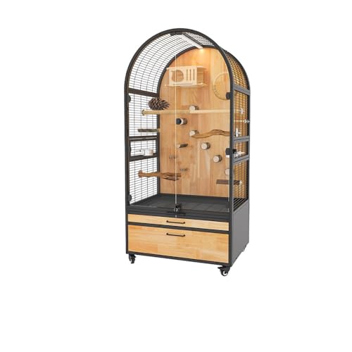 Bequem Supergroße Vogelkäfig-Villa for den Heimgebrauch, leicht zu reinigen, belüfteter Vogelkäfig, Papageien-Beobachtungskäfig Praktisch(Schwarz) von Lizhuzhuzs28