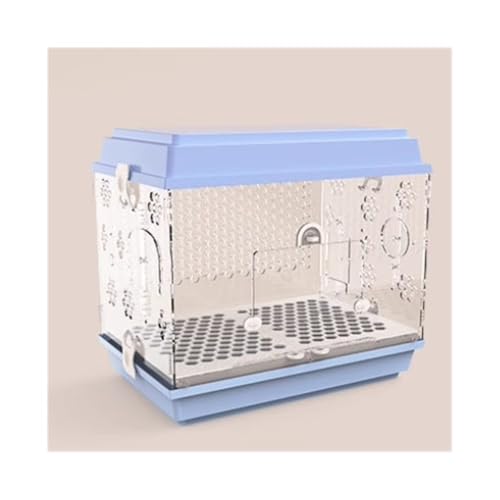 Bequem Transparenter Papageienkäfig aus Acryl, großer Ziervogelkäfig, ausziehbares Chassis, leicht zu reinigen Praktisch(Blue) von Lizhuzhuzs28