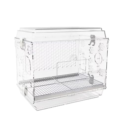 Bequem Transparenter Papageienkäfig aus Acryl, großer Ziervogelkäfig, ausziehbares Chassis, leicht zu reinigen Praktisch(Transparent) von Lizhuzhuzs28