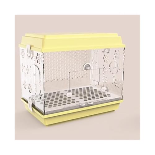 Bequem Transparenter Papageienkäfig aus Acryl, großer Ziervogelkäfig, ausziehbares Chassis, leicht zu reinigen Praktisch(Yellow) von Lizhuzhuzs28