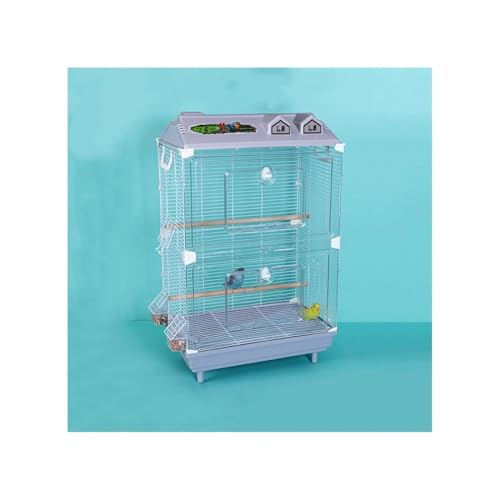 Bequem Transparenter Vogelkäfig aus Acryl for Papageien, dreiseitig, Draht, for den Haushalt, großes ausziehbares Chassis Praktisch(Grigio) von Lizhuzhuzs28