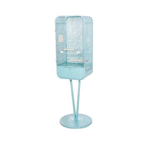 Bequem Vogelkäfig in Blattform mit hohen Füßen, transparenter Vordergrund mit Tür, Dekoration for mehrere Vögel Praktisch(Blue) von Lizhuzhuzs28