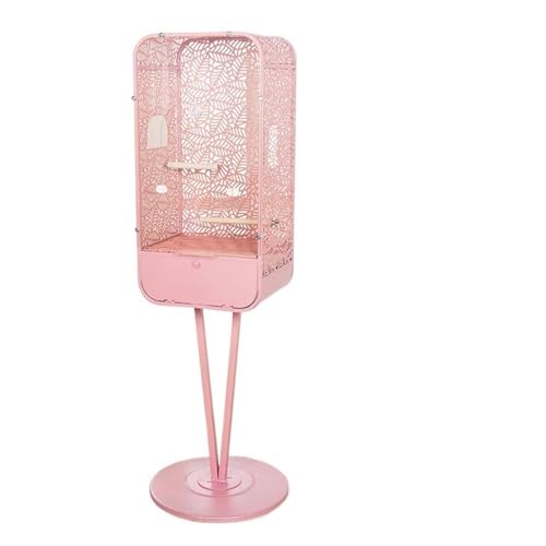 Bequem Vogelkäfig in Blattform mit hohen Füßen, transparenter Vordergrund mit Tür, Dekoration for mehrere Vögel Praktisch(Pink) von Lizhuzhuzs28