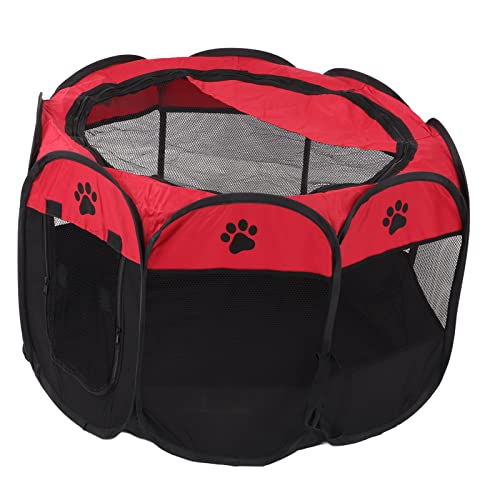 Haustier -Spielstall Oxford Stoff wasserdichte abnehmbare waschbare 8 Seiten Zelthunde Katzen Welpen Kaninchen Hamster Indoor Outdoor Travel Camping (M) von LjwZekyrnt