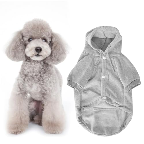 Haustier Winterkleidung Kostüm mit Hutknopf warm für Hundekatze grau (Xs) von LjwZekyrnt