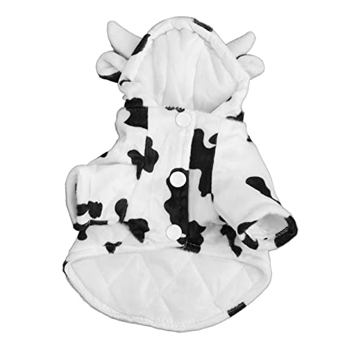 Hunde Hoodie Winterjacke Stilvolle süße Kuh -Design warme Haustier Kleidung kleine mittelgroße Hunde im Freien im Freien Aktivitäten Plüsch Polyester (L) von LjwZekyrnt