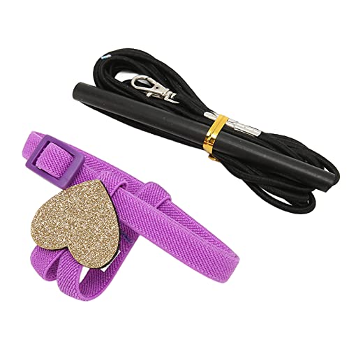 Pet Bird Gurness Leinen Leine Elastische Verstellbare leichte Papagei Fliege Leinengurte mit niedlichem Herzen lila für Vogeltraining (25,5 cm) von LjwZekyrnt