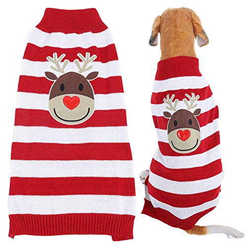 Winter weich war warmes Weihnachtsfest süße Hundekleidung für kleine Haustiere Hunde Welpe Rentier Pullover Kleidung Outfit (XXL) von LjwZekyrnt