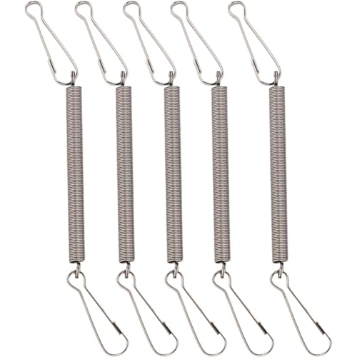 2 Clips und 5pieces-Frühling mit Hochleistungs-Kompressions-Edelstahl-Spannungskombination, um Kaninchen-Wasserspender-Trinkflasche für Kleintiere zu halten (Silver, 17cm) von LlYlFWES