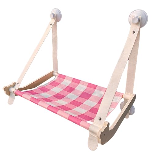 Llpsmeng Hängendes Katzenbett, Fenster-Hängematte, Katzenfenster, Sitzstange für große Katzen, faltbar, stabil, faltbar, Fenstermontage, Kätzchenbett, 56 x 37 cm (Rosa) von Llpsmeng